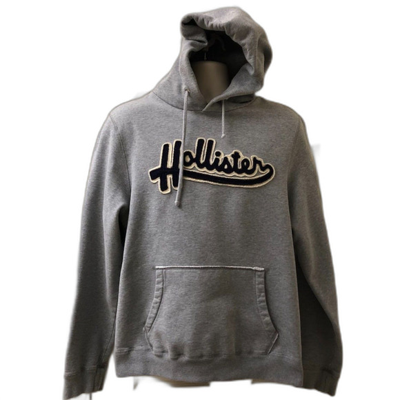 Hollister Y2K Men's Gray Pullover Hoodie Large Malibu Preppy Unisex Heavy Duty - Picture 1 of 10